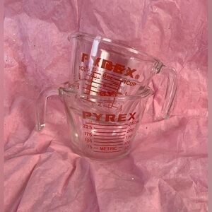 Vintage Pyrex Measuring Cups Corning Glass 1 Cup 250mL #508 Open Handle USA set